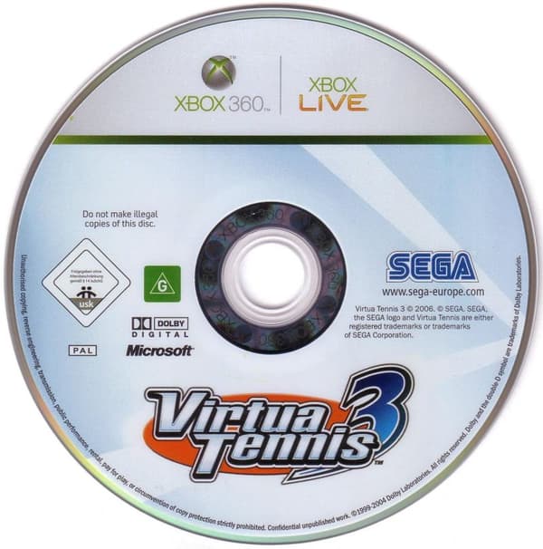 Virtua Tennis 3 - Xbox 360 (brugt)