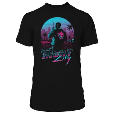 Jinx Cyberpunk 2077 Destination Night City Premium Tee 2x Large Black