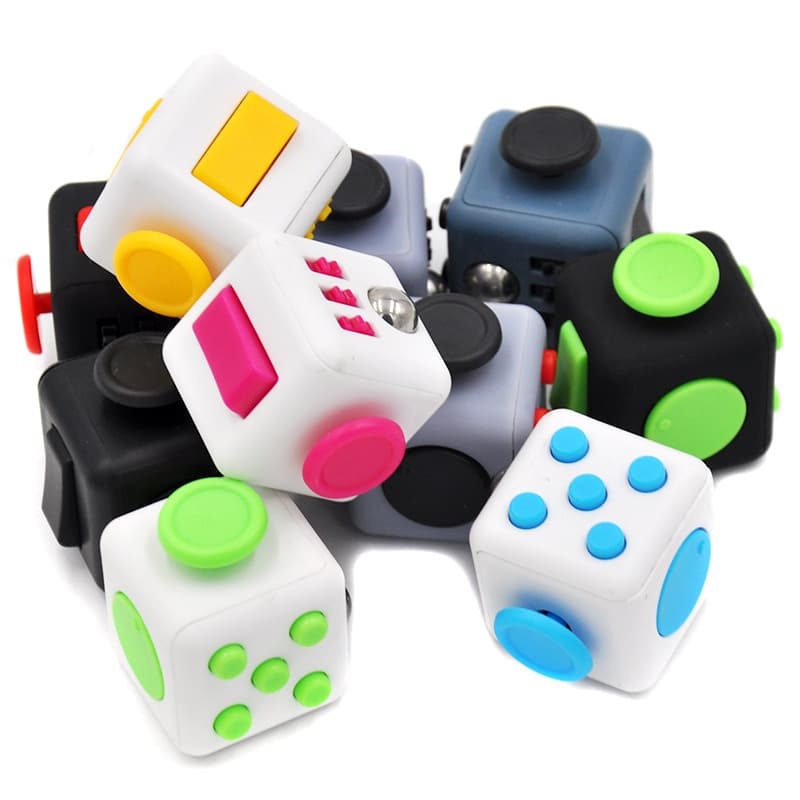 Stress Relief Cube, Fidget toy 6-sidig kub Vuxen ångest 4st