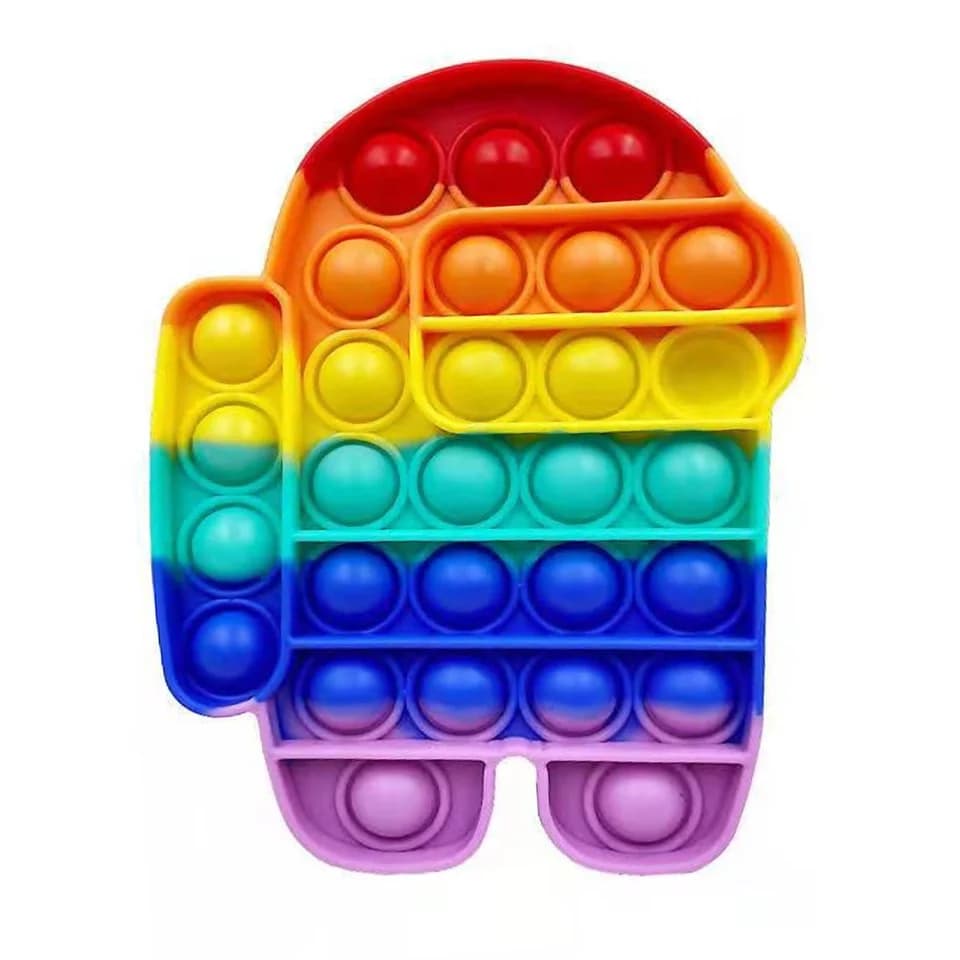 Pop It Fidget Toy : 3 pcs colorful Rainbow/Galaxy pop it Fidget Toy Push : It is time for us
