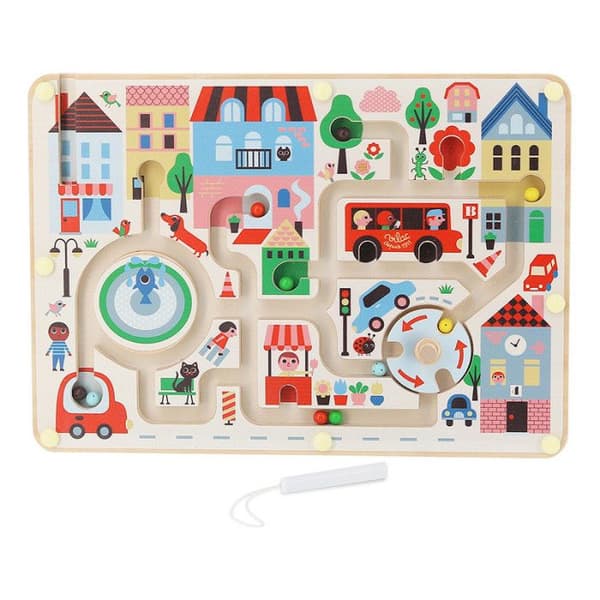 Magnetisk labyrinth Min lilla stad - Flerfärgad - 30 x 22 cm