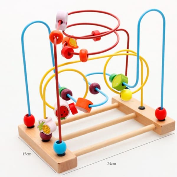 CONFO Barnbollbana Trä Montessori Abacus Maze Games Fruktpärlor Kreativ leksak Födelsedag Julfest Present