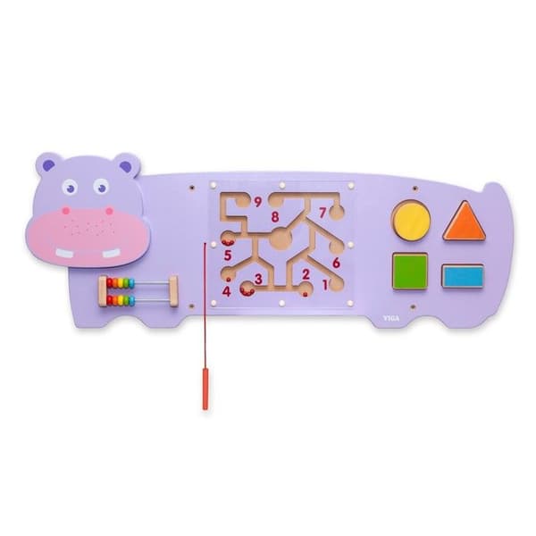 Väggleksak - Viga Toys - Hippo - Lila - 91x32x4,6cm - 12 månader och uppåt