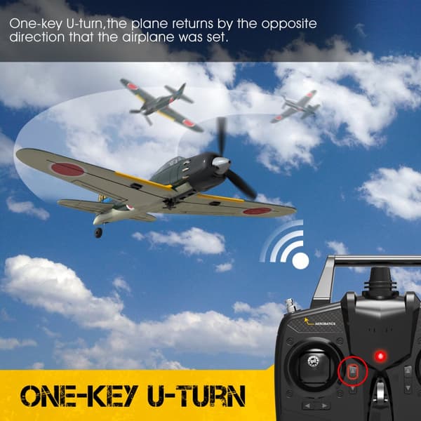 Eachine A6M Zero 2,4 GHz Mini RC -lentokone RTF EPP 400 mm siipiväli 6-akselinen gyro yksi painike U-käännös taitolento, mukana kaukosäädin ja 3 kpl p