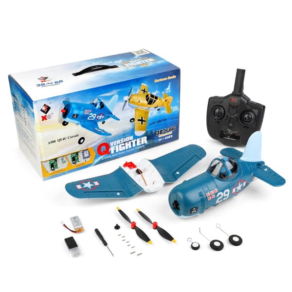 A500 Cartoon F4U Corsair RC Flygplan 350 mm vingspann 2,4GHz 4CH 6-axlig gyro 3D/6G Switchable EPP RC Flygplan RTF med 1 batteri