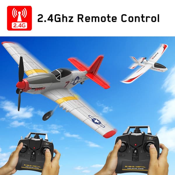 Everyine Mini Mustang P-51D V2 761-5 EPP 400mm vingspann 2,4G 6-axlig gyro RC Flygplanstränare Fixed Wing RTF One Key Return kompatibelt DSM S-BUS-pro