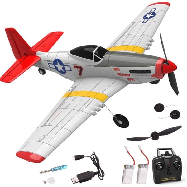 Everyine Mini Mustang P-51D V2 761-5 EPP 400mm vingspann 2,4G 6-axlig gyro RC Flygplanstränare Fixed Wing RTF One Key Return kompatibelt DSM S-BUS-pro