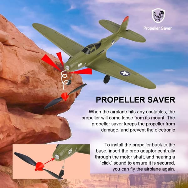 RC Airplane 402mm Wingspan Mini P39 2.4G 4CH Fjärrkontroll Flygplan, top103B Army Green