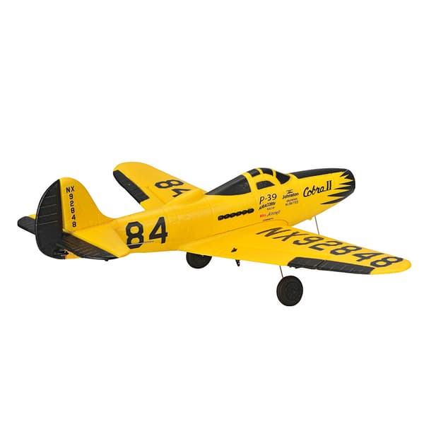 RC Airplane 402mm siipiväli Mini P39 2.4G 4CH kaukosäädinlentokone, top103B02 keltainen