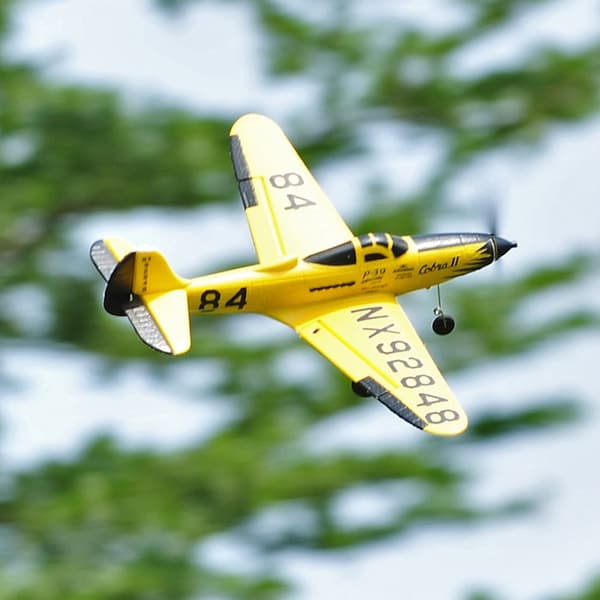 RC Airplane 402mm siipiväli Mini P39 2.4G 4CH kaukosäädinlentokone, top103B02 keltainen