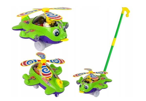 Airplane Pusher Bell Stick Pilot Green