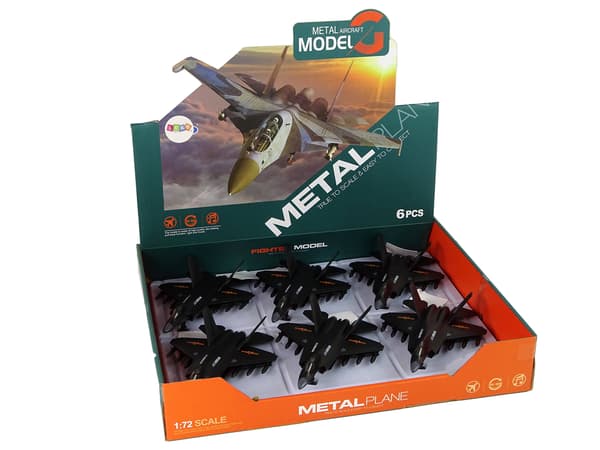 Friction Drive Fighter Plane 1:72 Svart
