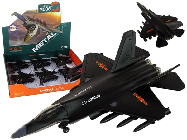 Friction Drive Fighter Plane 1:72 Svart