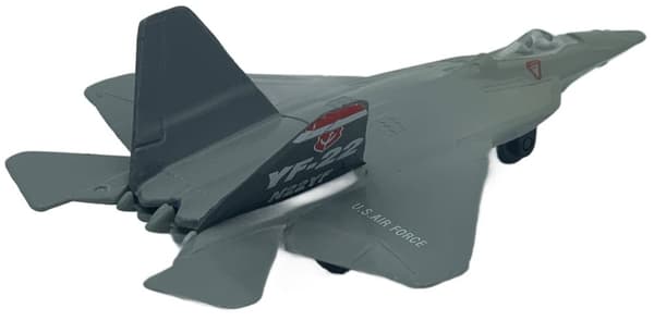 Lockheed Martin F-22 Raptor fly 4,5" 11,5 cm METAL Motormax ÆSKE