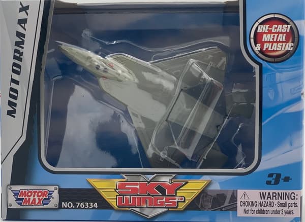Lockheed Martin F-22 Raptor fly 4,5" 11,5 cm METAL Motormax ÆSKE