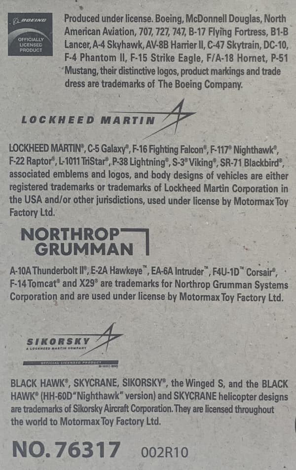 Lockheed Martin F-16 Fighting Falcon fly 3,5"" 9 cm METAL Motormax
