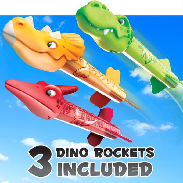 OBOSOE lentävä dinosauruslelu – lasten jalkakäyttöinen raketinheitin tulivuoren muotoilulla