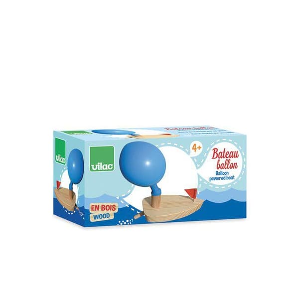 Träbåt med ballongdrift