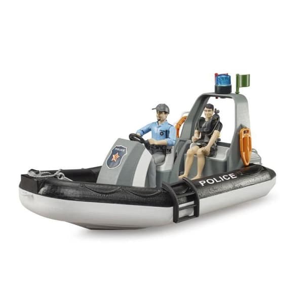 Uppblåsbar polisbåt med figurer - Bruder - 62733