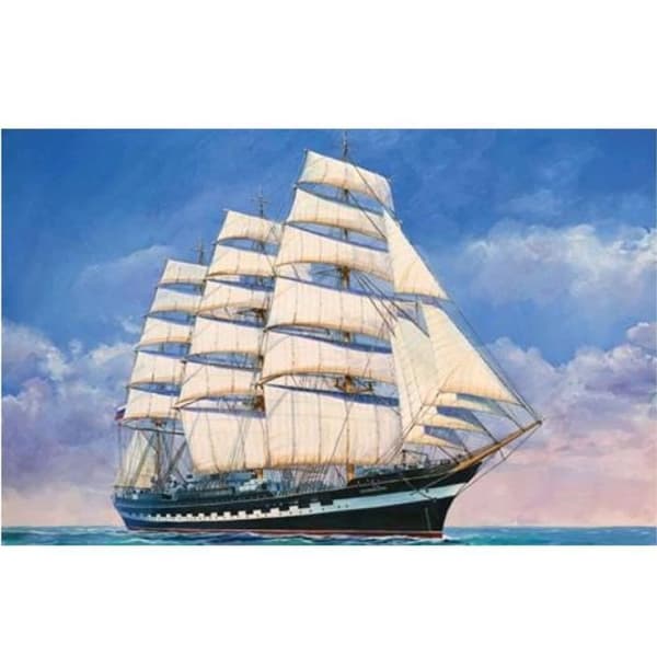 Fartygsmodell - ZVEZDA - Rysk segelbåt Kruzenshtern - 474 stycken - Längd 57,5 cm - Vit