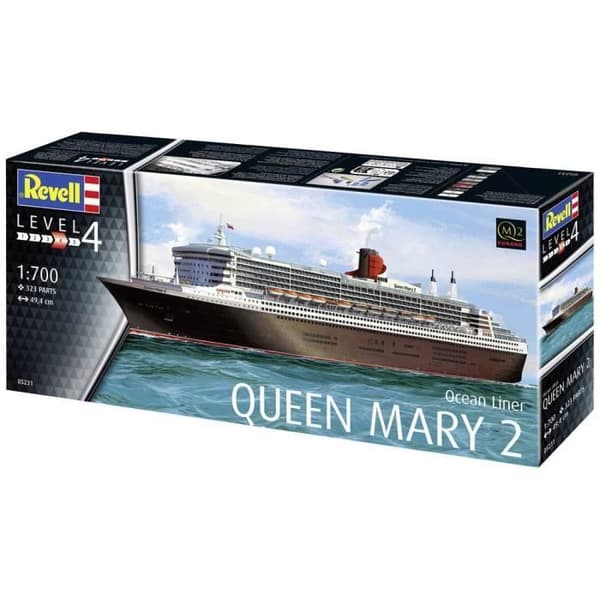 Modell av båt Revell Queen Mary 2 - 1:700 - Vit - 15 år och uppåt - Vuxen - Både män och kvinnor