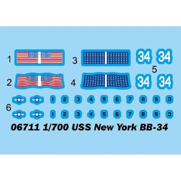 TRUMPETER - Modell Krigsfartyg Uss New York Bb-34 Trumpeter 06711 1/700 Modell Kort Promo - Ref : 7703