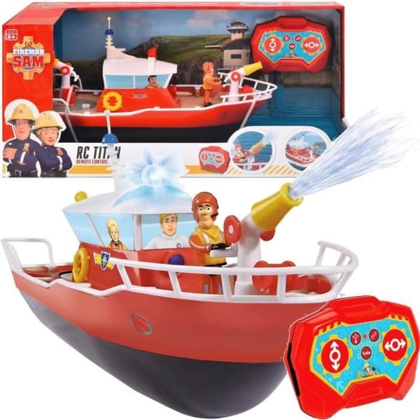 Brandman Sam Titan fjärrstyrd båt - Dickie Toys - Naval leksak - Röd - Barn - 5 år