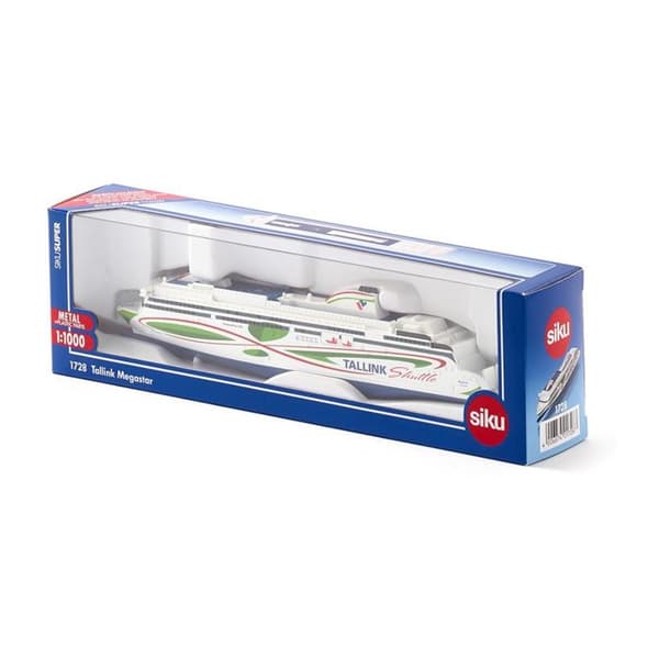SIKU - Ferry Tallink Megastar - Naval Toy - Metall/Plast - Vit/Blå/Grön - Blandat - 21x4x7cm