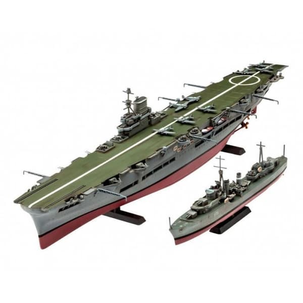 Båtmodeller - Revell - HMS Ark Royal & Tribal Class Destroyer - 110 stycken - Unik färg