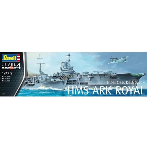 Båtmodeller - Revell - HMS Ark Royal & Tribal Class Destroyer - 110 stycken - Unik färg