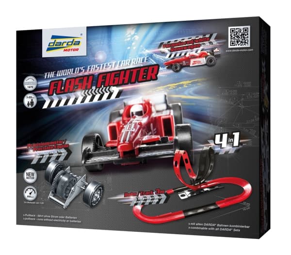 Darda Flash Fighter, Vehicle & track set, 5 vuosi/vuosia, Musta, Punainen