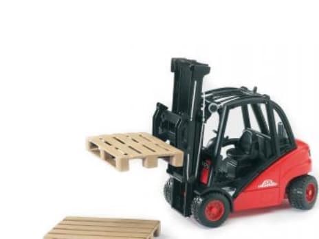 Bruder Linde H30D fork lift with 2 pallets toy