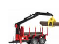 Miniatyrbilde 1 av 5: Bruder Forestry trailer with loading crane, 4 trunks and grab toy
