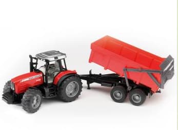 Bruder Massey Ferguson 7480 tractor with tipping trailer toy