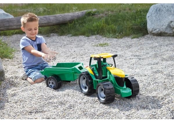 Lena GIGA TRUCKS Tractor with trailer, Traktor, 3 År, Svart, Grön, Grå, Gul