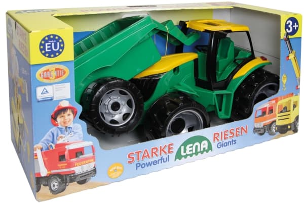 Lena GIGA TRUCKS Tractor with trailer, Traktor, 3 År, Svart, Grön, Grå, Gul