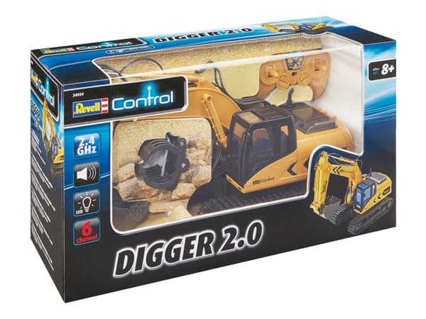 Revell Control Digger 2.0 1:16 RC-funktionell modell för nybörjare Byggfordon