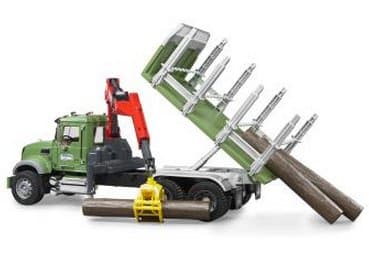 BRUDER MACK Granite Timber truck with 3 trunks, 4 År, ABS synthetics, Multifärg