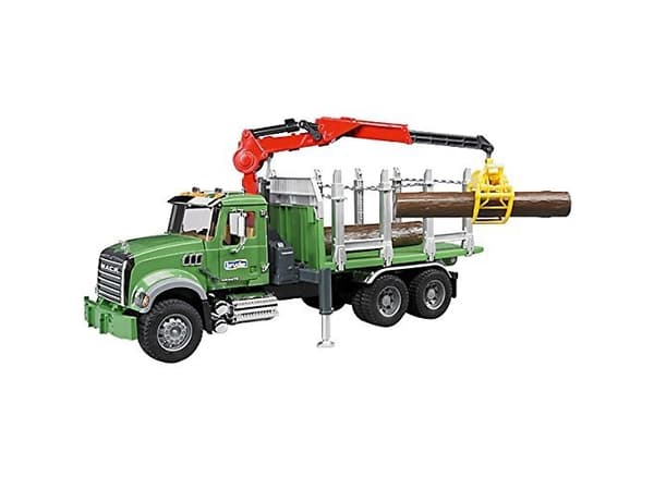 BRUDER MACK Granite Timber truck with 3 trunks, 4 År, ABS synthetics, Multifärg