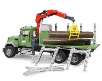 BRUDER MACK Granite Timber truck with 3 trunks, 4 År, ABS synthetics, Multifärg
