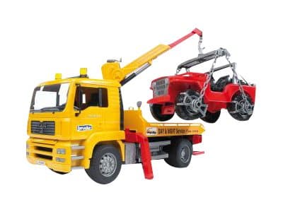 Bruder MAN TGA Breakdown truck with cross country vehicle toy