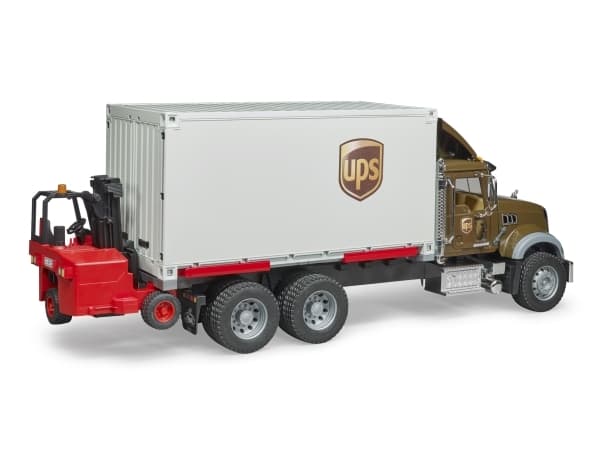 MACK Granite UPS logistics truck with forklift