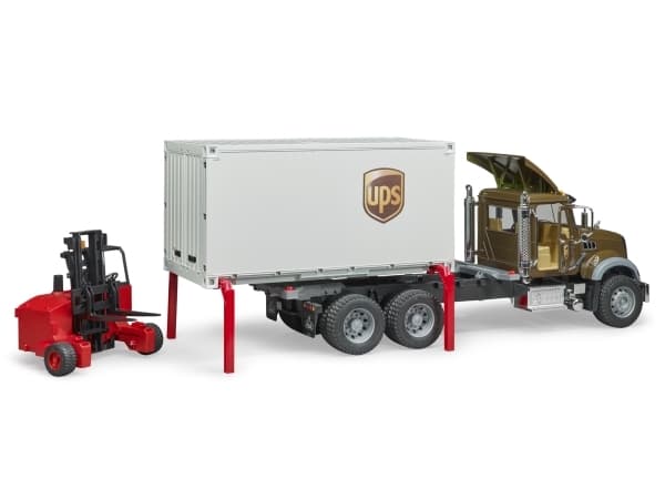 MACK Granite UPS logistics truck with forklift