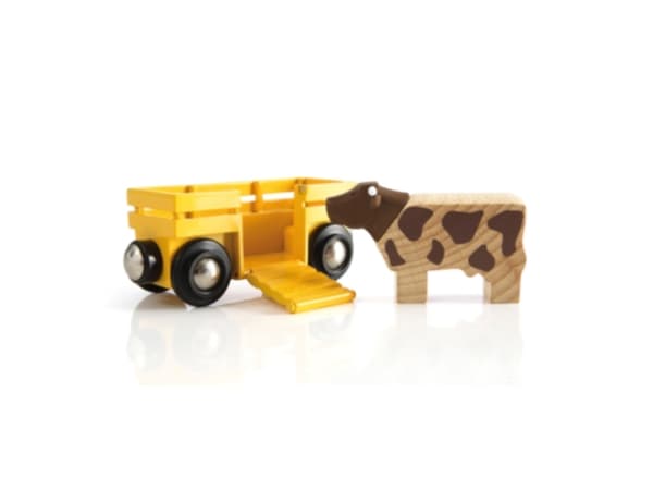 BRIO World Cow and Wagon