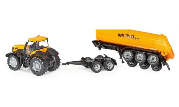 Siku 1858, Traktor modell, Plast, Sort, Gul