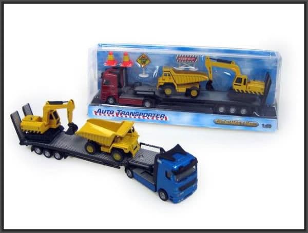 Hipo Autotransporter with two construction vehicles in a box (541757)