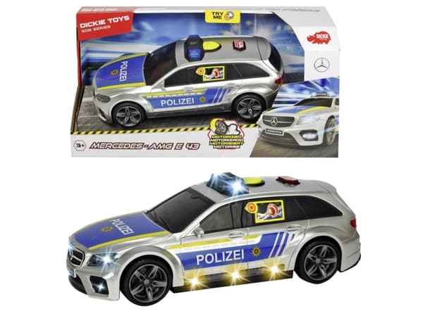 Dickie Toys Mercedes Benz E43 AMG Police, Bil, Police, 3 År, Svart, Blå, Silver, Gul