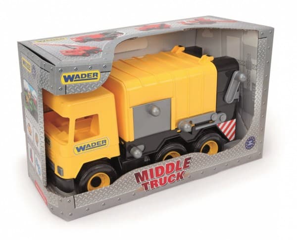 Tigres 32123 Auto Middle Truckgarbage Truck In A Box, Colour-Yellow, One Size
