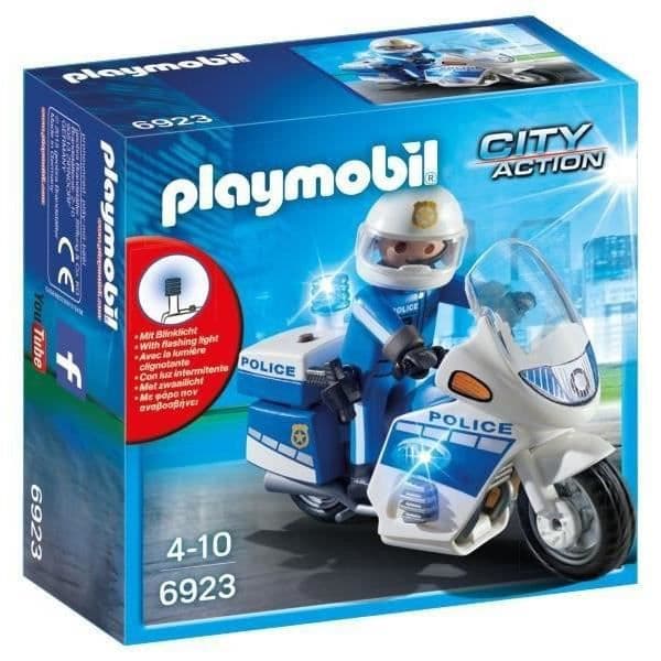 PLAYMOBIL 6923 - City Action - Politiets motorcykel med Gyrophare