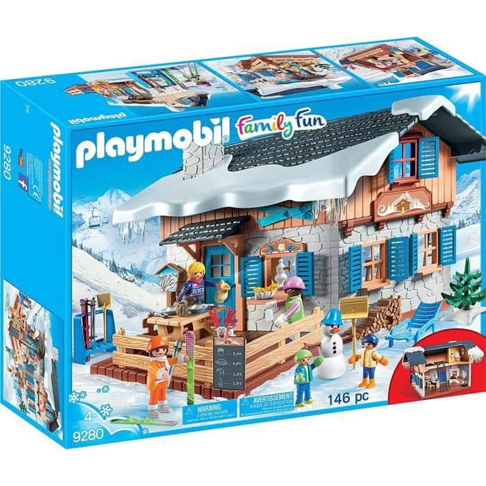 PLAYMOBIL 9280 - Familj kul - Mountain Chalet med skidåkare